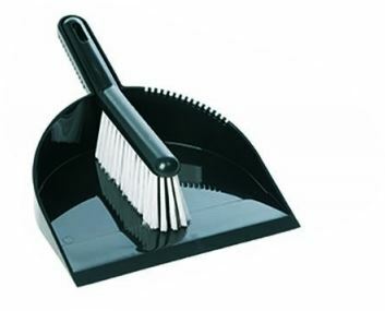 Deluxe Brush & Pan Set - Black, Soft Bristles