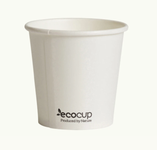 Hot Cup PLA Single Wall 4oz White 60mm - Ecoware