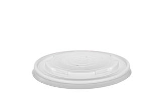 Hot Container Flat Lid 115mm (Fits 12-32oz) - Vegware - Pack or Carton