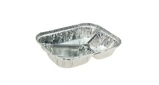 Rectangle 3-Compartment Foil Tray With Lid - Uni-Foil