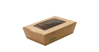 Take Away Box with Window Kraft PLA Small - Green Choice