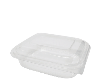 Eco-Smart' BettaSeal' Snack Rectangular Container Medium, Hinged Dome Lid, Clear - Castaway