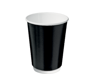 12oz Black Double Wall Paper Hot Cup - Castaway