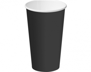16oz Black Single Wall Paper Hot Cup - Castaway