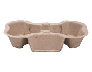 Enviroboard' 2 Cup Carry Tray, Natural (suit 8 - 24oz Cups) - Castaway