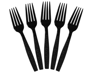 Elegance' Premium Plastic Forks, Black 173 mm - Castaway