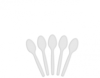 Costwise' Plastic Teaspoons, White 115 mm - Castaway