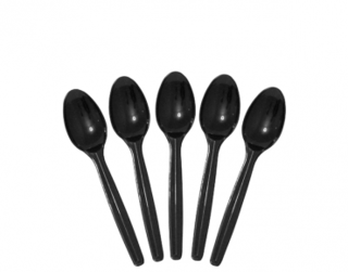 Costwise' Plastic Dessert Spoon, Black 145 mm - Castaway