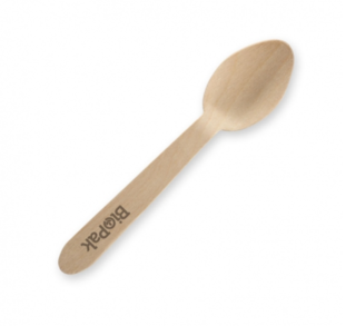 10cm Wooden Coated Tea Spoon - BioPak