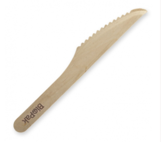 16cm Wooden Knife Coated - BioPak