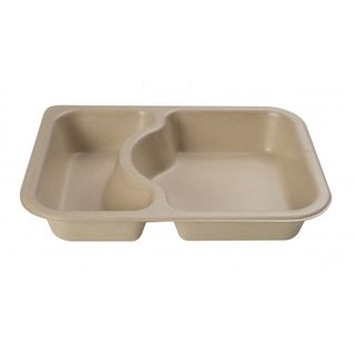 2 Cavity Shallow Meal Tray  - Confoil