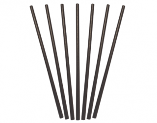Paper Regular Straws, Black (205 x 6 mm) - Castaway