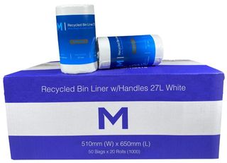 Office Bin Liner with handles 27L white - Matthews