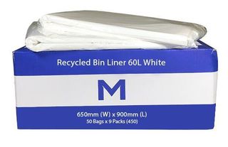 Rubbish Bag Bin Liner 60L White - Matthews