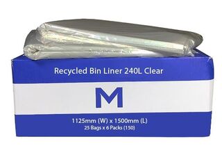 Recycled Bin Liner 240L Clear - Matthews