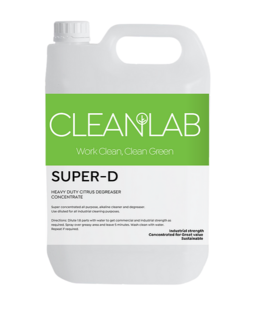 SUPER-D 8X - heavy duty alkaline citrus degreaser concentrate 5Litres - CleanLab