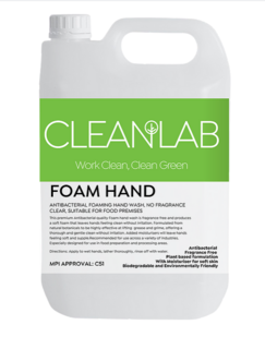 FOAM HAND - antibacterial foaming hand wash fragrance free, clear, 5L - CleanLab