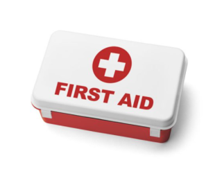 Medium Commercial Burn's First Aid Kit WALL MOUNT PLASTIC BOX