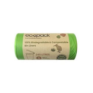 240L Compostable Wheelie Bin Liners, Roll - Ecobags