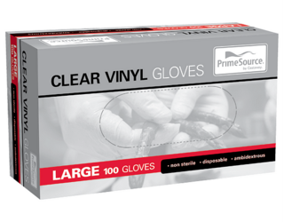 Vinyl Gloves Clear Powdered LARGE - Primesource