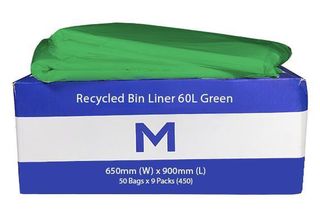 Rubbish Bag Bin Liner 60L Green - Matthews
