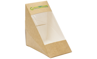 Sandwich Box KRAFT PLA - Medium Carton  500    - Green Choice