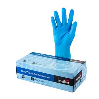 Bastion Nitrile PowderFree Gloves 300mm Cuff SMALL - UniPak