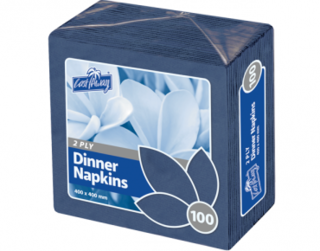 2 Ply Dinner Napkins, Quarter Fold, Dark Blue - Castaway