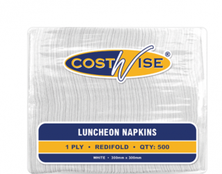 Costwise' 1 Ply Luncheon Napkins, Redifold', White - Castaway