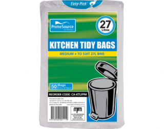 PrimeSource' Medium Kitchen Tidy Bags - 27 Litres, Individually Folded - Castaway