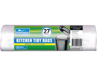 PrimeSource' Medium Kitchen Tidy Bags - 27 Litres, Perforated Roll - Castaway