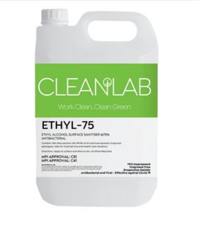 ETHYL-75 - 75% Ethyl Alcohol Surface Sanitiser 5Litres - CleanLab