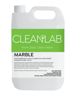 MARBLE - plant based eco-hand cleaner and moisturiser, fragrance free, clear, 5L - CleanLab