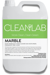 MARBLE - plant based eco-hand cleaner and moisturiser, fragrance free, clear, 5L - CleanLab