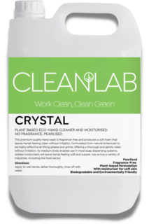 CRYSTAL - plant-based eco hand cleaner and moisturiser, fragrance free, pearlised 5L- CleanLab