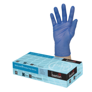 Nitrile Soft Blue Powder Free Gloves - LARGE - Bastion
