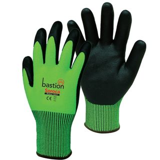 Cut 5 HPPE Gloves Green High Viz SMALL - Bastion Soroca
