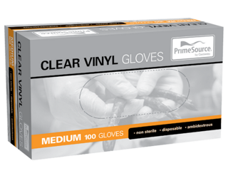 Vinyl Gloves Clear Powdered MEDIUM - Primesource