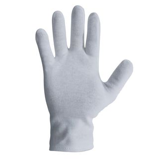 Cotton Interlock Gloves Hemmed Cuff X-Large, White Pack 12 Pairs - Bastion