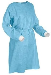 Polypropylene Coated Isolation Gown - Blue, 1200mmx1400mm x 40gsm