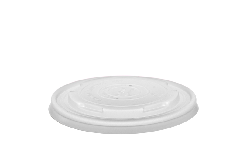 Hot Container Flat Lid 115mm (Fits 12-32oz) - Vegware - Pack 50