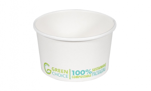 Dessert Tub WHITE PLA - 8oz Carton  1000    - Green Choice