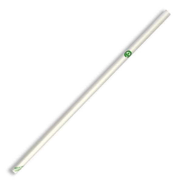 Paper Straws Regular BioStraw White 6mm - BioPak