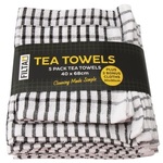 Tea Towel Terry Cotton + Dishcloth Set Black, Carton - Filta
