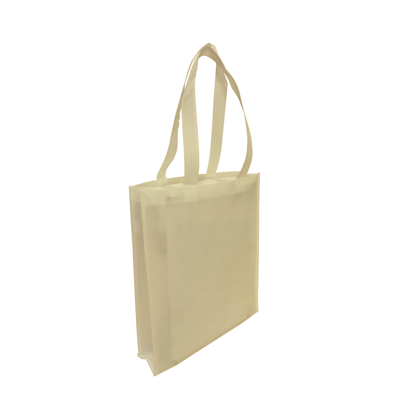 Non-Woven Tote Bag with Gusset - BEIGE - Ecobags