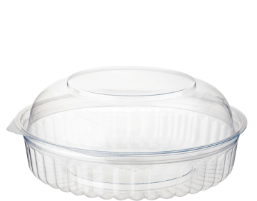 Eco-Smart' Clearview' Food Bowls 20 oz Hinged Dome Lid, Clear - Castaway