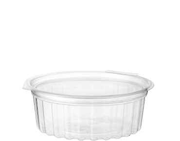Eco-Smart' Clearview' Food Bowls 8 oz Hinged Flat Lid, Clear - Castaway