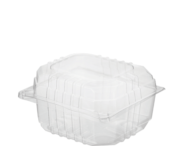 Eco-Smart' Clearview' Burger Pack Small, Hinged Lid, Clear - Castaway