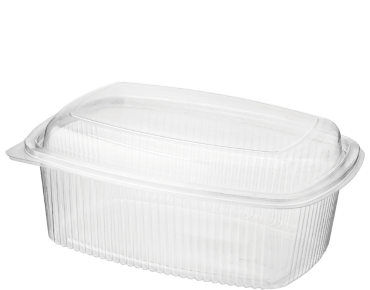 Eco-Smart' BettaSeal' Lunch Rectangular Container Extra Large, Hinged Done Lid, Clear - Castaway