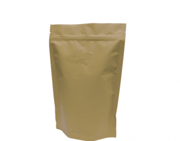 500g Stand-Up Coffee Pouch, Rip-Top & Resealable Zipper, Brown Kraft - Castaway